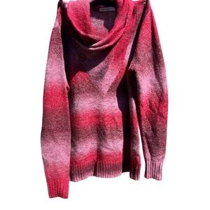 Revolution Red and Pink Cowl Neck Sweater with Gradient Design